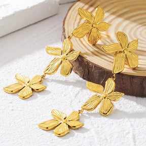 Brinco Flores Pendentes - Beverly Joias