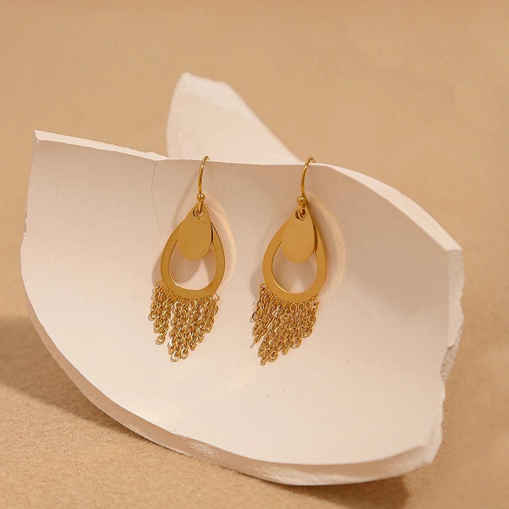 Brinco Gota em Franja Cravejado de Moissanite - Beverly Joias