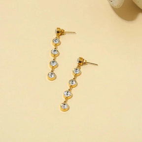 Brinco Longo Cristal Moissanite Colorido - Beverly Joias