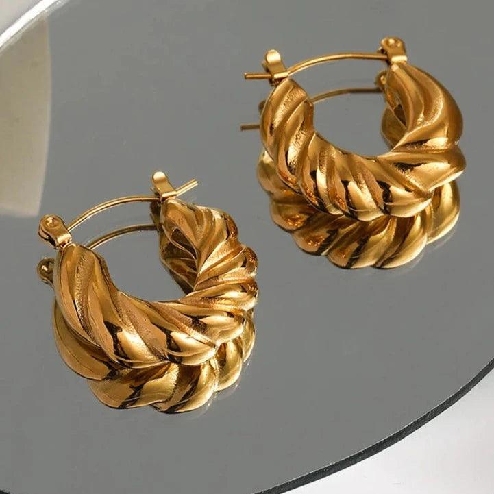 Brinco Ouro Torcido - Beverly Joias