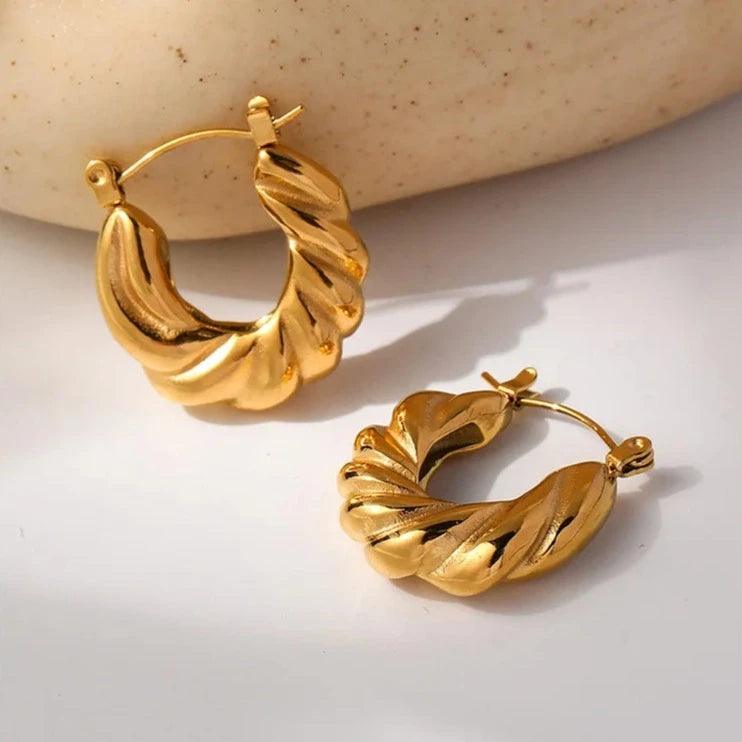 Brinco Ouro Torcido - Beverly Joias