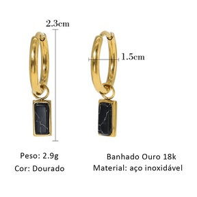 Brinco Pingente Quadrado - Beverly Joias
