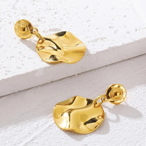 Brinco Prato de Ouro Irregular - Beverly Joias