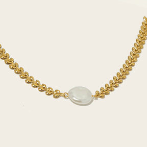 Conjunto Pulseira e Colar de Louros Dourados com Pérola [Compre 1 Leve 2]