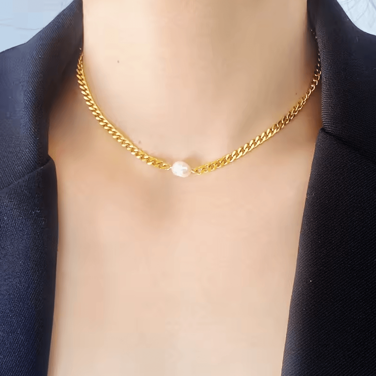 Colar Folhas de Louros com Pérolas - Beverly Joias