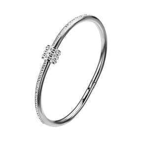 Pulseira Rígida com Pingente Cravejado