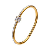 Pulseira Rígida com Pingente Cravejado