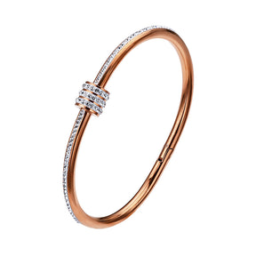 Pulseira Rígida com Pingente Cravejado