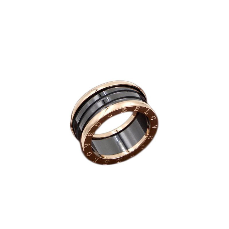 Anel Preto Romano com Ouro Rosa