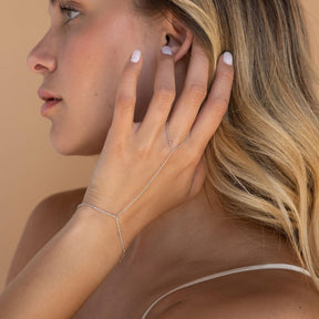 Pulseira Corrente de Mão com Moldura