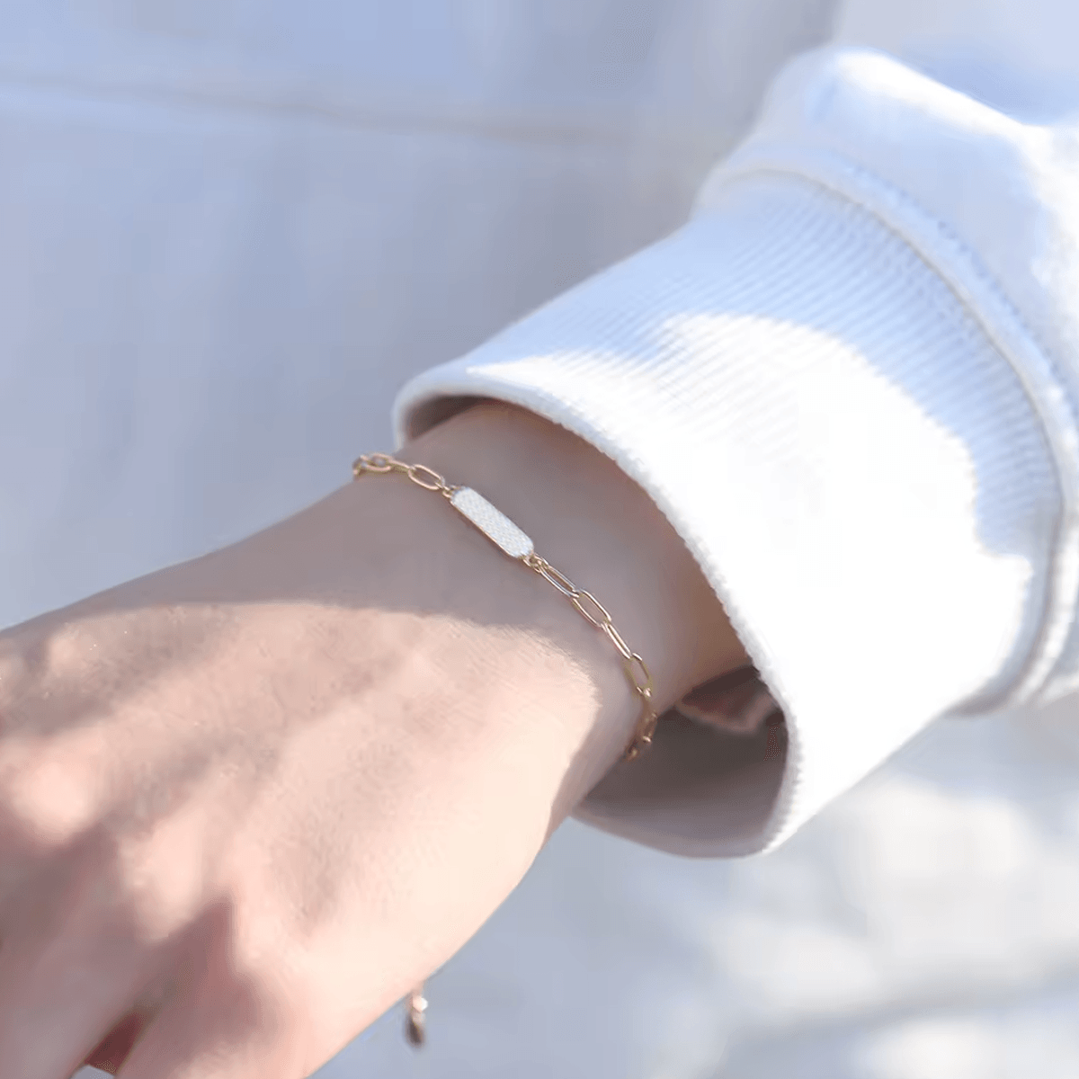 Pulseira com Elos e Pérola Shell - Beverly Joias