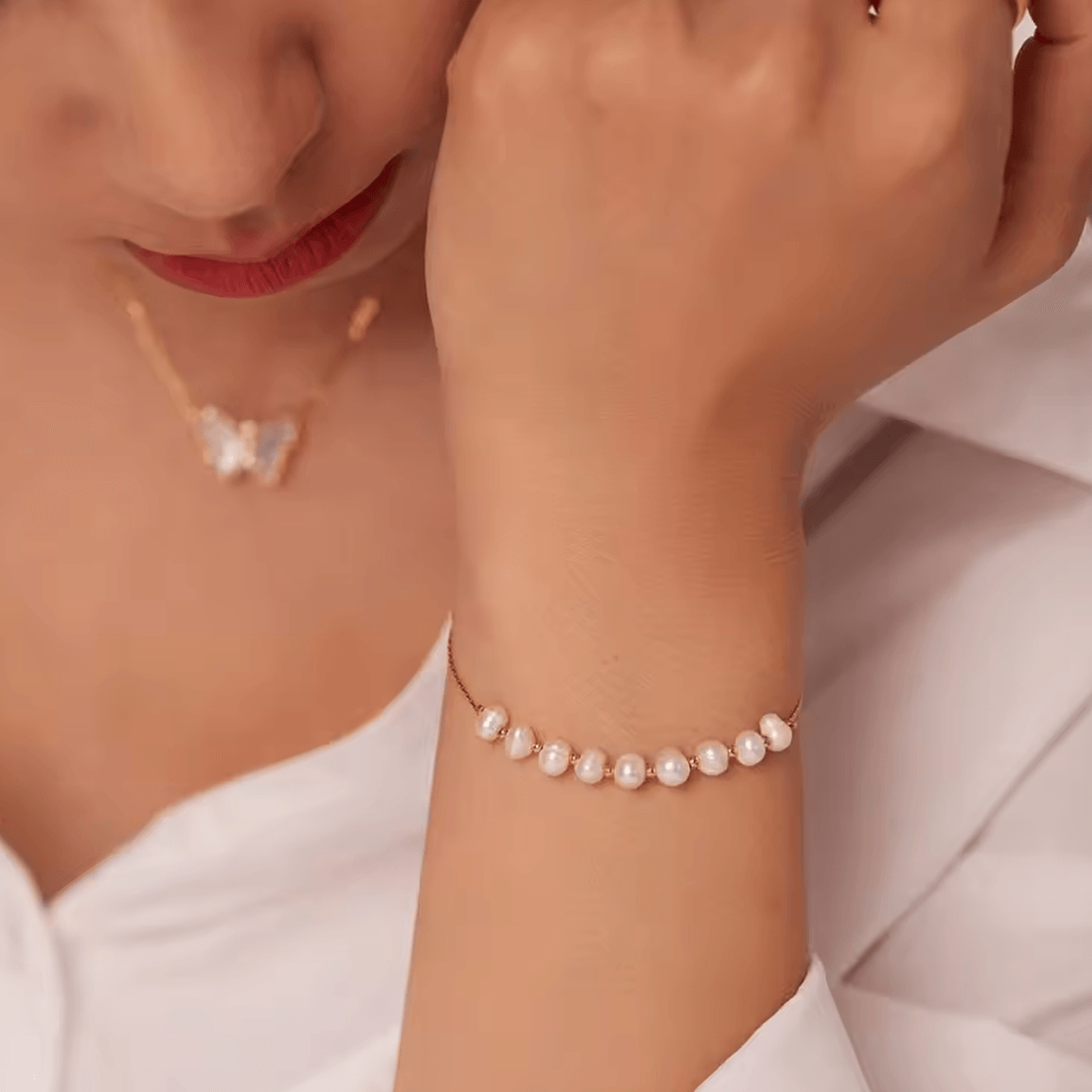 Pulseira com Pérolas - Beverly Joias