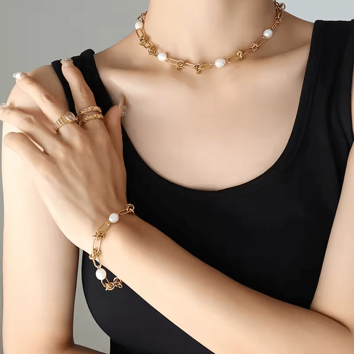 Pulseira Corrente com Pérola - Beverly Joias