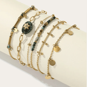 Pulseiras Vintage com Pedra de Turquesa Africana - Beverly Joias
