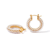 Brinco Afrodite Argola Perolada - Beverly Joias